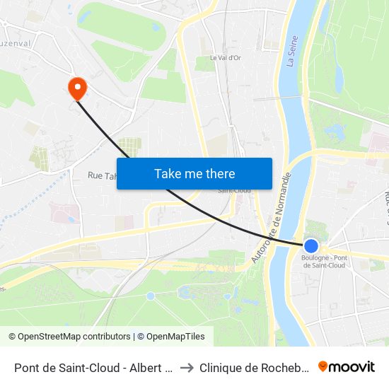 Pont de Saint-Cloud - Albert Kahn to Clinique de Rochebrune map