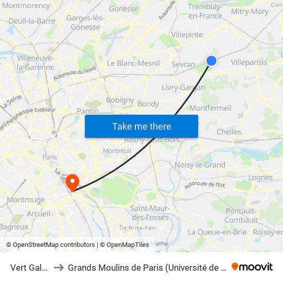 Vert Galant to Grands Moulins de Paris (Université de Paris) map