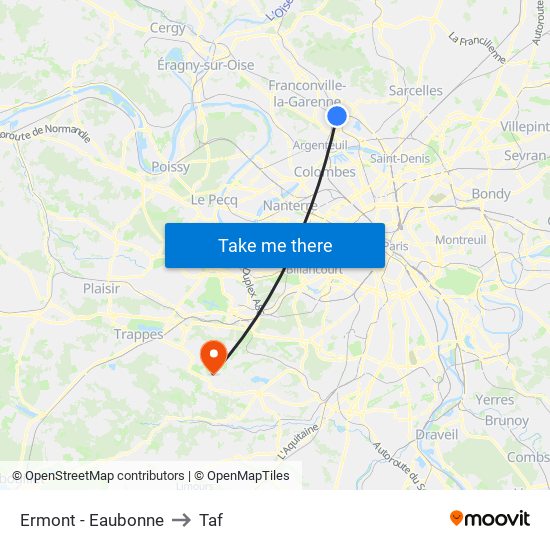 Ermont - Eaubonne to Taf map