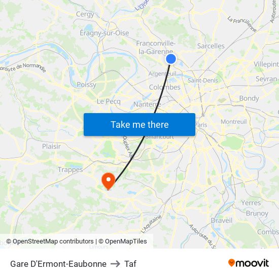 Gare D'Ermont-Eaubonne to Taf map