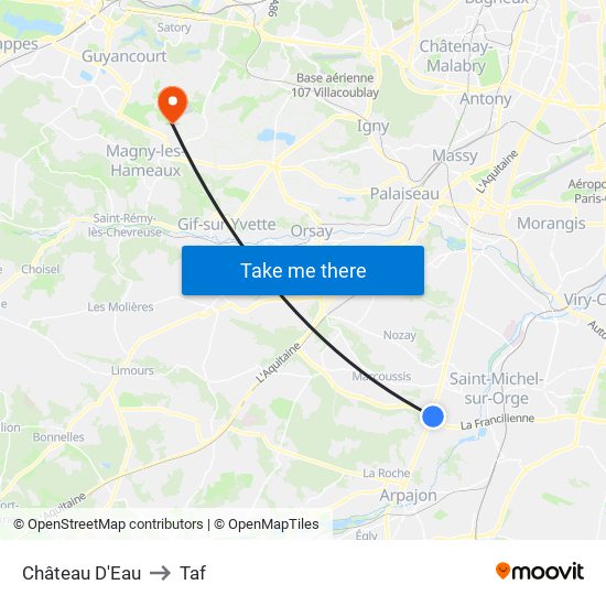 Château D'Eau to Taf map