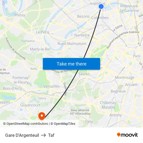 Gare D'Argenteuil to Taf map