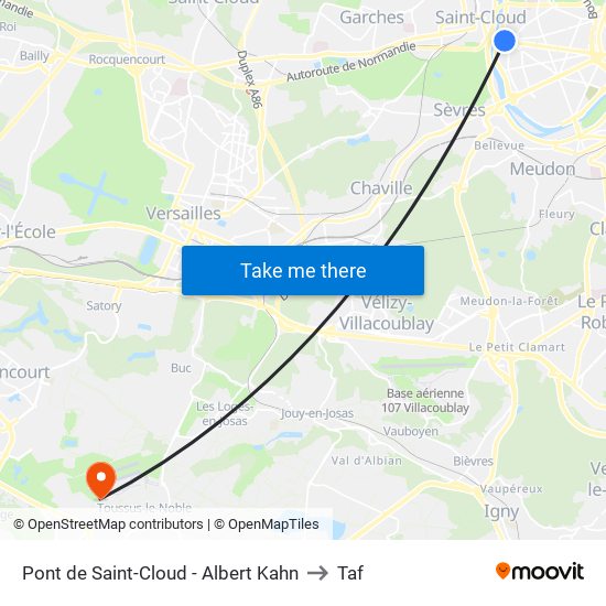 Pont de Saint-Cloud - Albert Kahn to Taf map