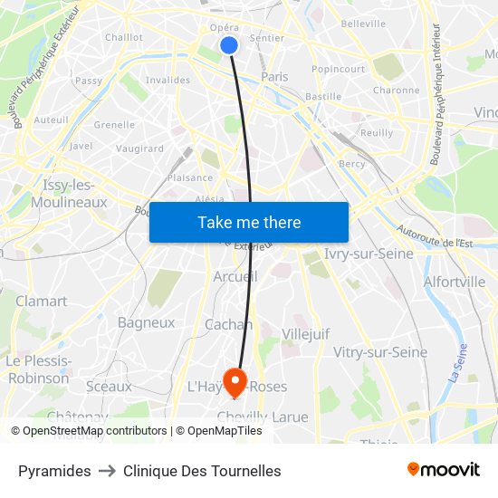 Pyramides to Clinique Des Tournelles map