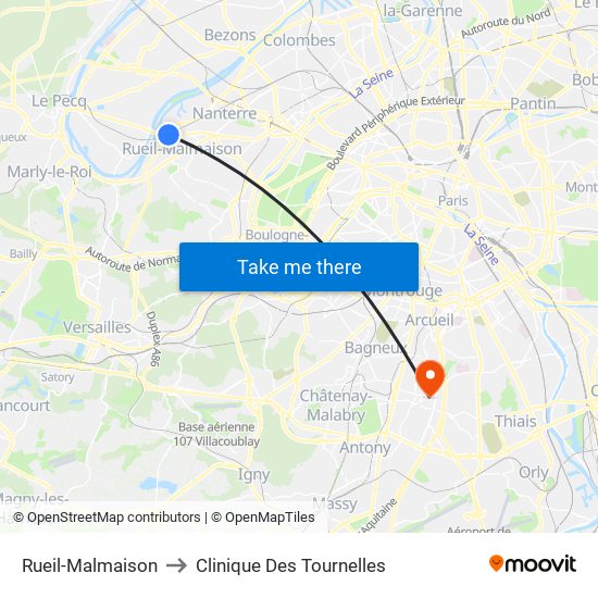 Rueil-Malmaison to Clinique Des Tournelles map