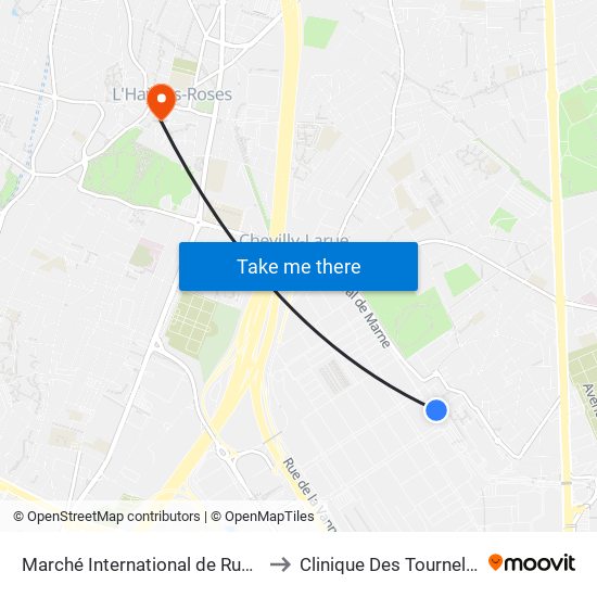 Marché International de Rungis to Clinique Des Tournelles map