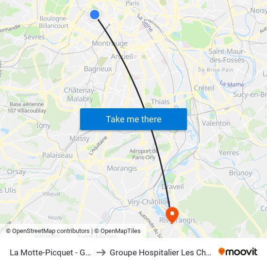 La Motte-Picquet - Grenelle to Groupe Hospitalier Les Cheminots map