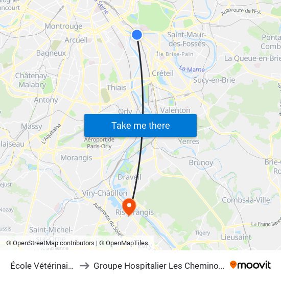 École Vétérinaire to Groupe Hospitalier Les Cheminots map