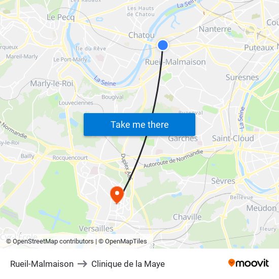 Rueil-Malmaison to Clinique de la Maye map