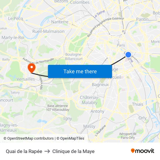 Quai de la Rapée to Clinique de la Maye map