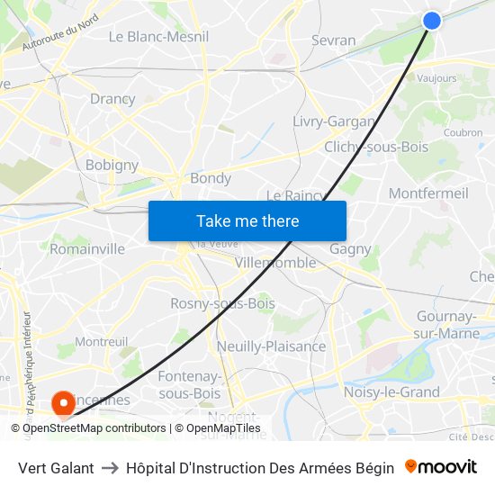 Vert Galant to Hôpital D'Instruction Des Armées Bégin map
