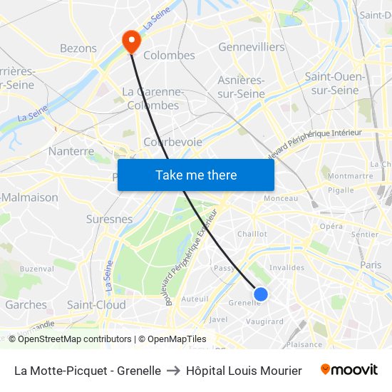 La Motte-Picquet - Grenelle to Hôpital Louis Mourier map