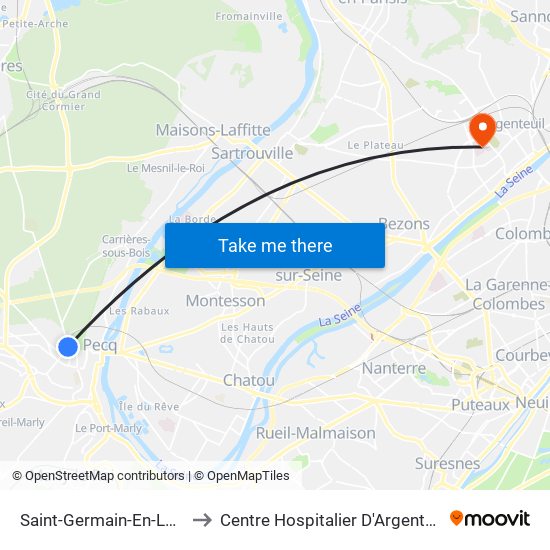 Saint-Germain-En-Laye to Centre Hospitalier D'Argenteuil map