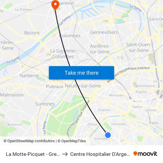 La Motte-Picquet - Grenelle to Centre Hospitalier D'Argenteuil map
