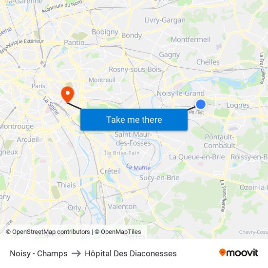 Noisy - Champs to Hôpital Des Diaconesses map