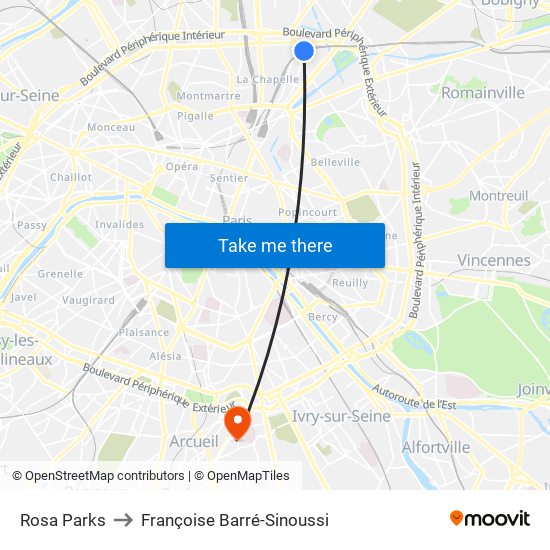 Rosa Parks to Françoise Barré-Sinoussi map
