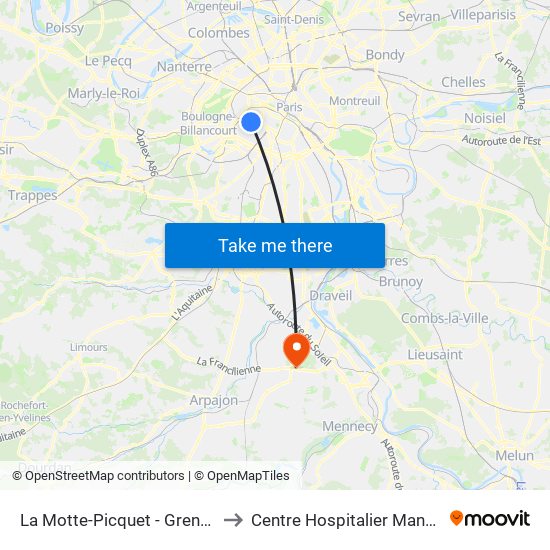 La Motte-Picquet - Grenelle to Centre Hospitalier Manhès map