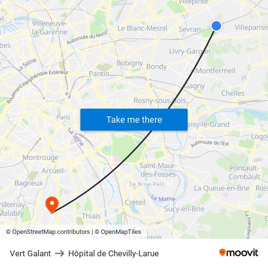 Vert Galant to Hôpital de Chevilly-Larue map