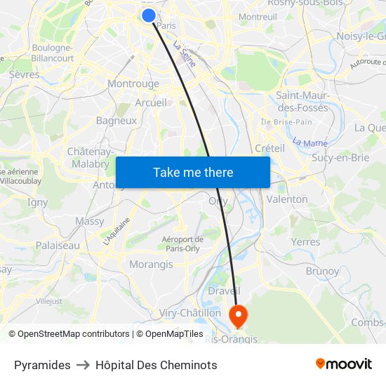Pyramides to Hôpital Des Cheminots map