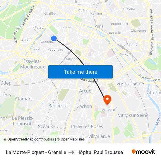 La Motte-Picquet - Grenelle to Hôpital Paul Brousse map