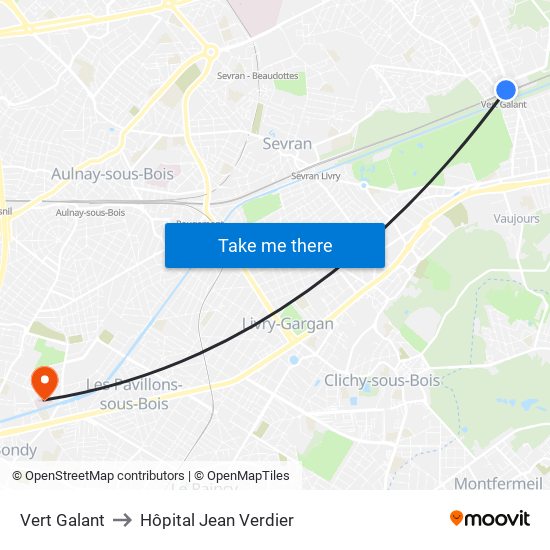 Vert Galant to Hôpital Jean Verdier map
