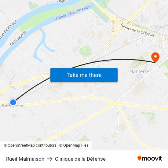 Rueil-Malmaison to Clinique de la Défense map