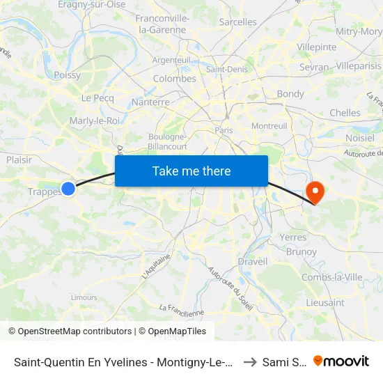 Saint-Quentin En Yvelines - Montigny-Le-Bretonneux to Sami Sucy map
