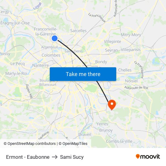 Ermont - Eaubonne to Sami Sucy map