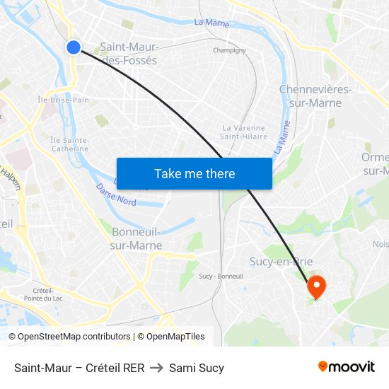 Saint-Maur – Créteil RER to Sami Sucy map