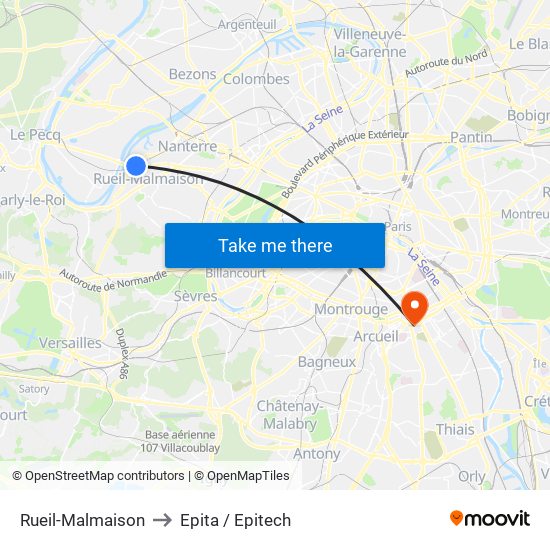 Rueil-Malmaison to Epita / Epitech map