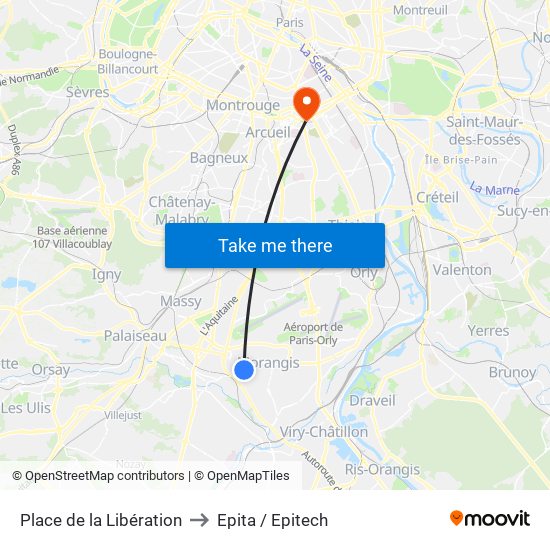 Place de la Libération to Epita / Epitech map
