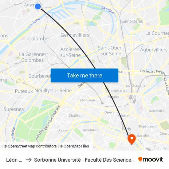 Léon Feix to Sorbonne Université - Faculté Des Sciences Et Ingénierie map