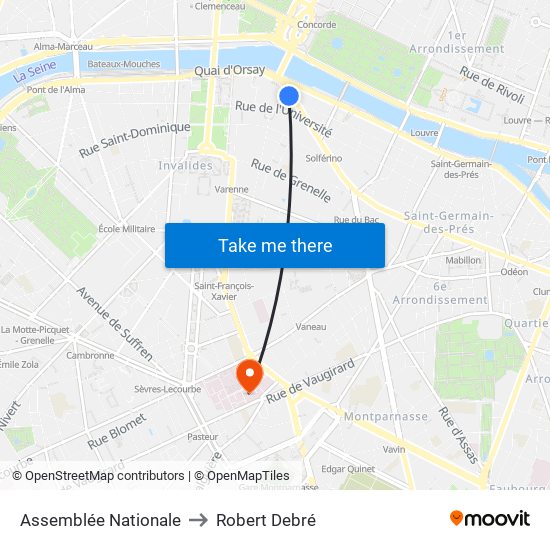 Assemblée Nationale to Robert Debré map