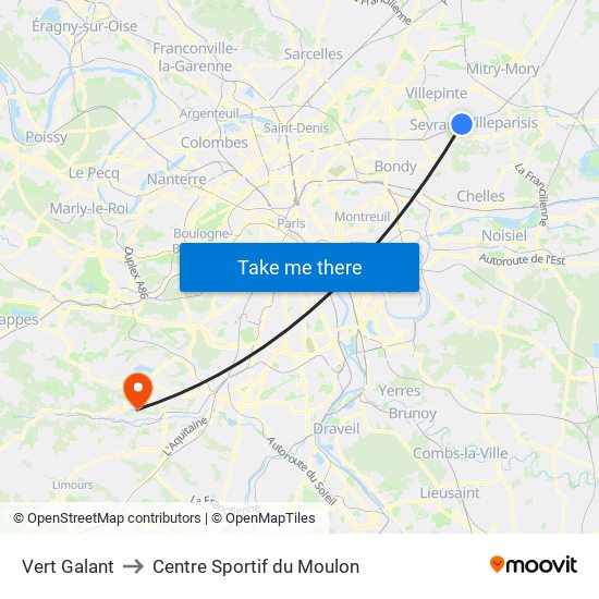 Vert Galant to Centre Sportif du Moulon map