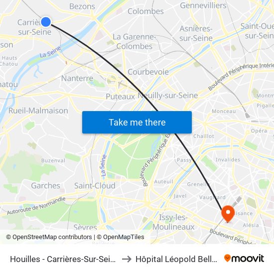 Houilles - Carrières-Sur-Seine to Hôpital Léopold Bellan map