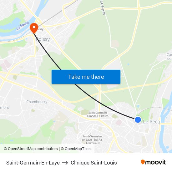 Saint-Germain-En-Laye to Clinique Saint-Louis map