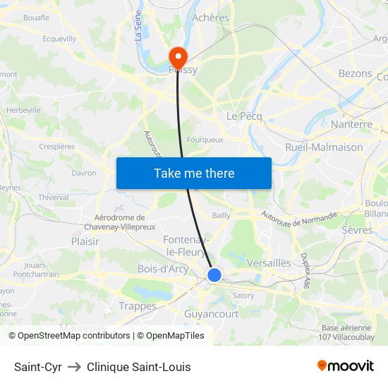 Saint-Cyr to Clinique Saint-Louis map