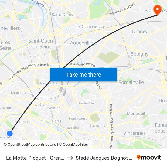 La Motte-Picquet - Grenelle to Stade Jacques Boghossian map
