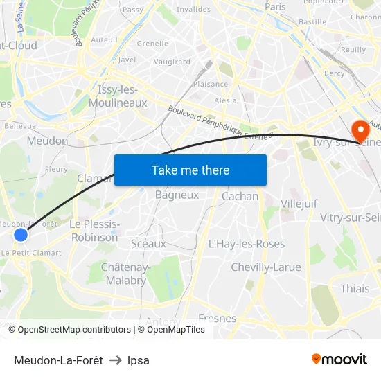 Meudon-La-Forêt to Ipsa map