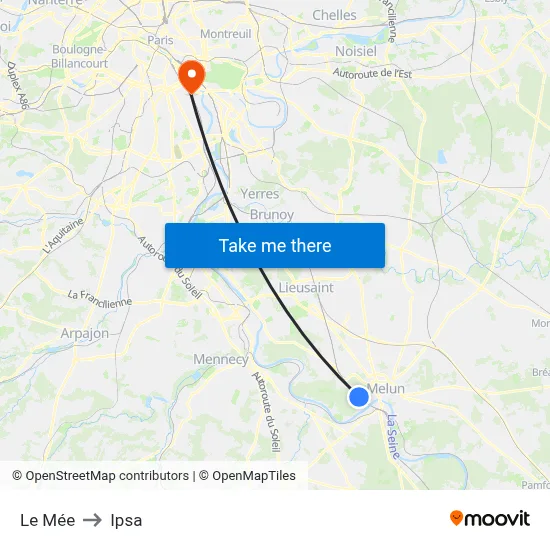 Le Mée to Ipsa map