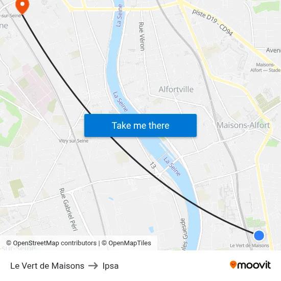 Le Vert de Maisons to Ipsa map