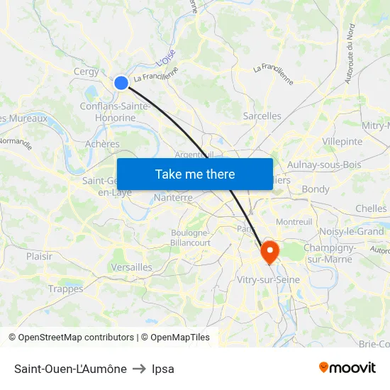 Saint-Ouen-L'Aumône to Ipsa map