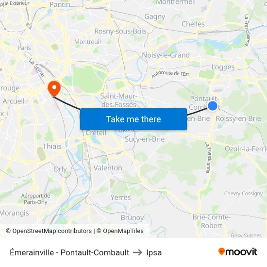 Émerainville - Pontault-Combault to Ipsa map