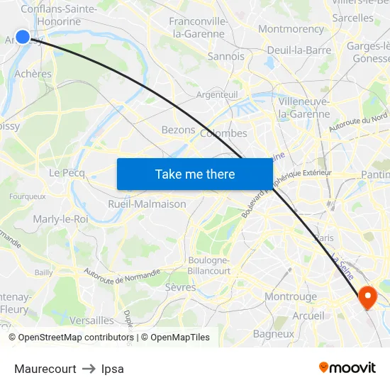 Maurecourt to Ipsa map