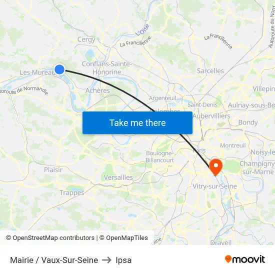 Mairie / Vaux-Sur-Seine to Ipsa map