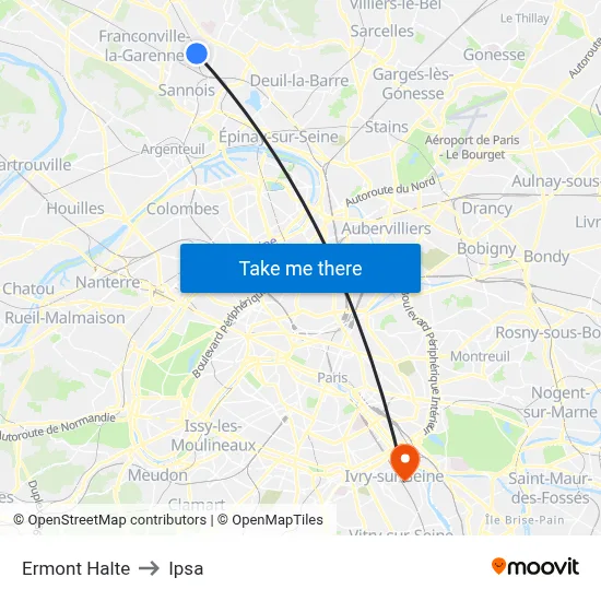 Ermont Halte to Ipsa map