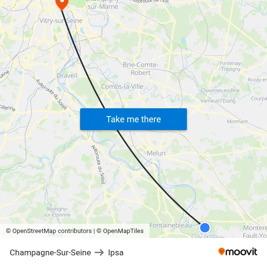 Champagne-Sur-Seine to Ipsa map