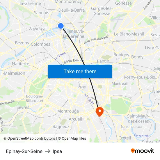 Épinay-Sur-Seine to Ipsa map