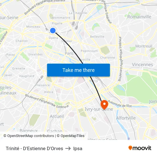 Trinité - D'Estienne D'Orves to Ipsa map