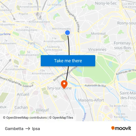 Gambetta to Ipsa map